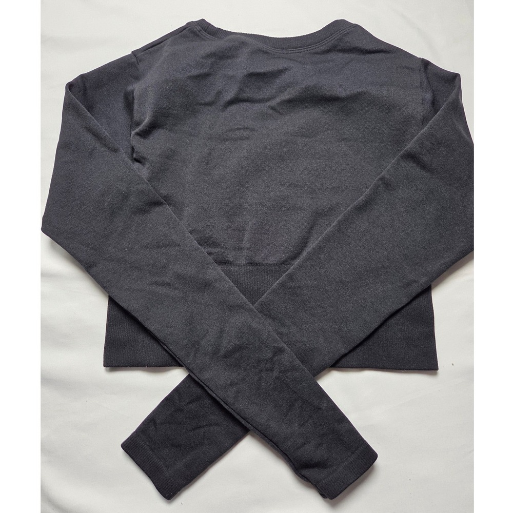 OFFLINE by Aerie Black Seamless Long Sleeve Crop Top Activewear XS - Picture 3 of 6